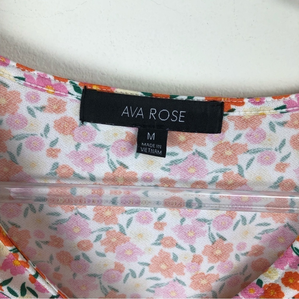 Ava Rose Floral Spring flowers layered sleeve blouse size: M - Picture 5 of 10